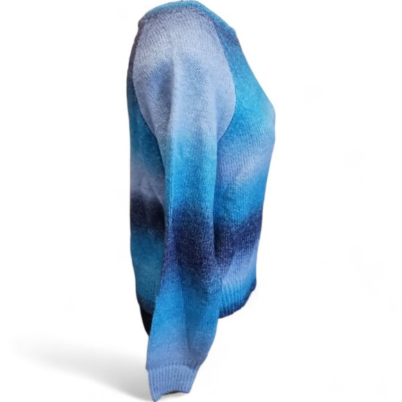 BB Dakota x Steve Madden Blue Stripe  Ombre Crewneck Sweater NWT  Size XS - Picture 7 of 15